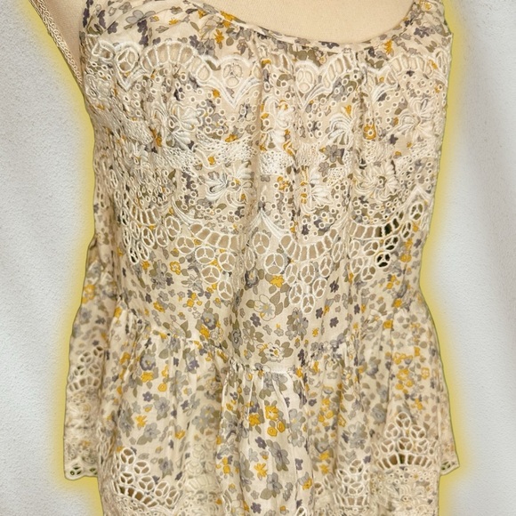 NWOT Free People ‘Sage’ Floral Peplum Tank With Eyelet Details Size XS - Picture 11 of 11